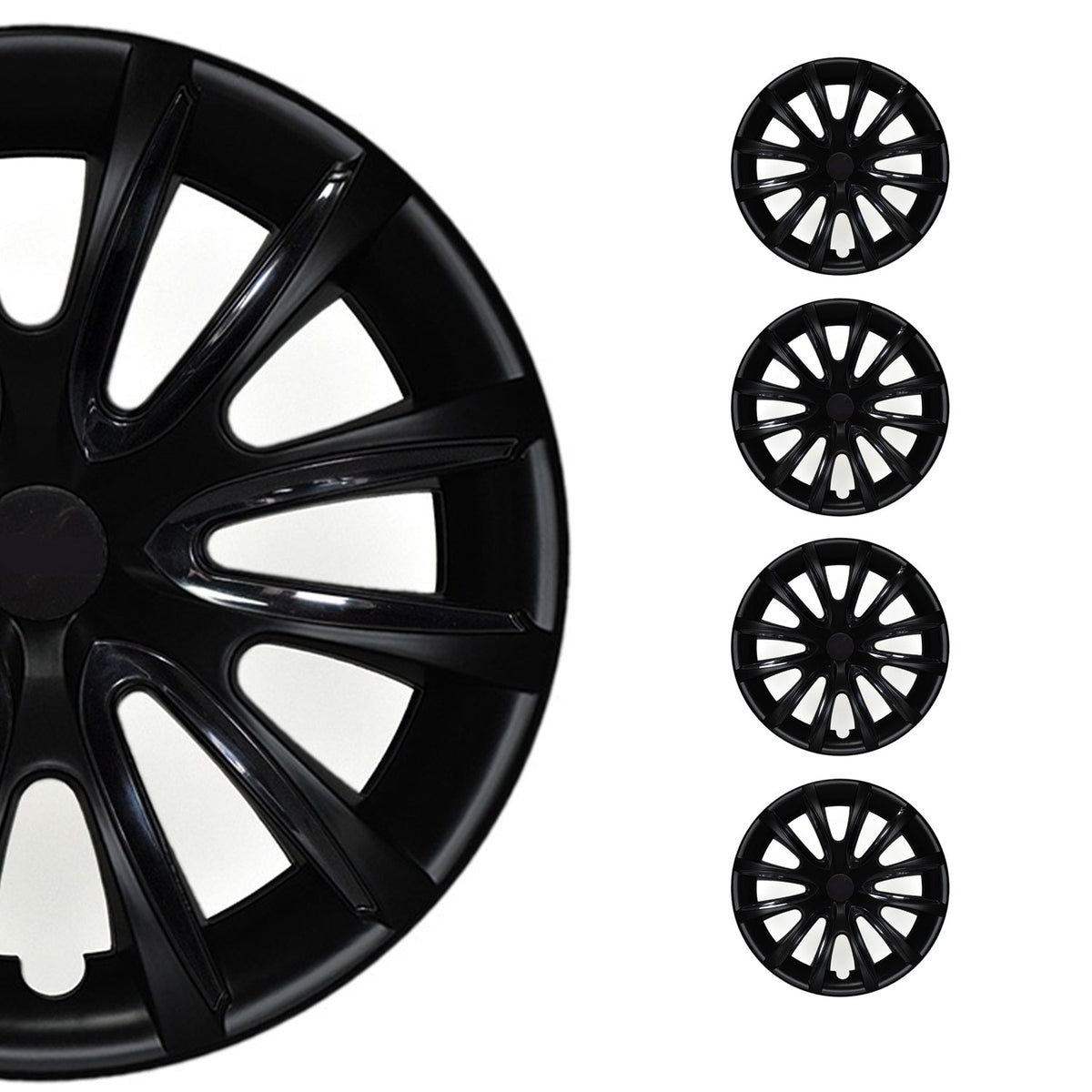4x Radkappen Radzierblenden Radblenden für 15" Zoll Stahlfelgen Matt Schwarz