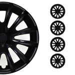 4x Radkappen Radzierblenden Radblenden für 15" Zoll Stahlfelgen Matt Schwarz