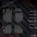 OMAC Gummi Fußmatten für Opel Astra G Caravan 1998-2009 Premium Gummi Schwarz 4x