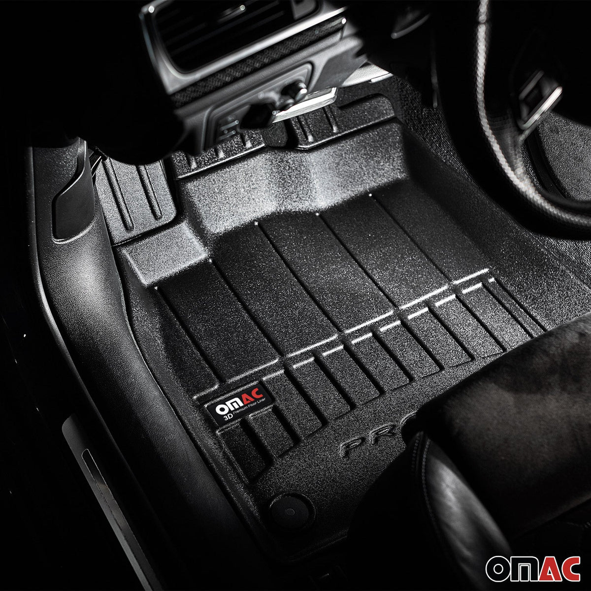 OMAC Gummi Fußmatten für Seat Ibiza 2008-2017 Premium TPE Automatten Schwarz 4x