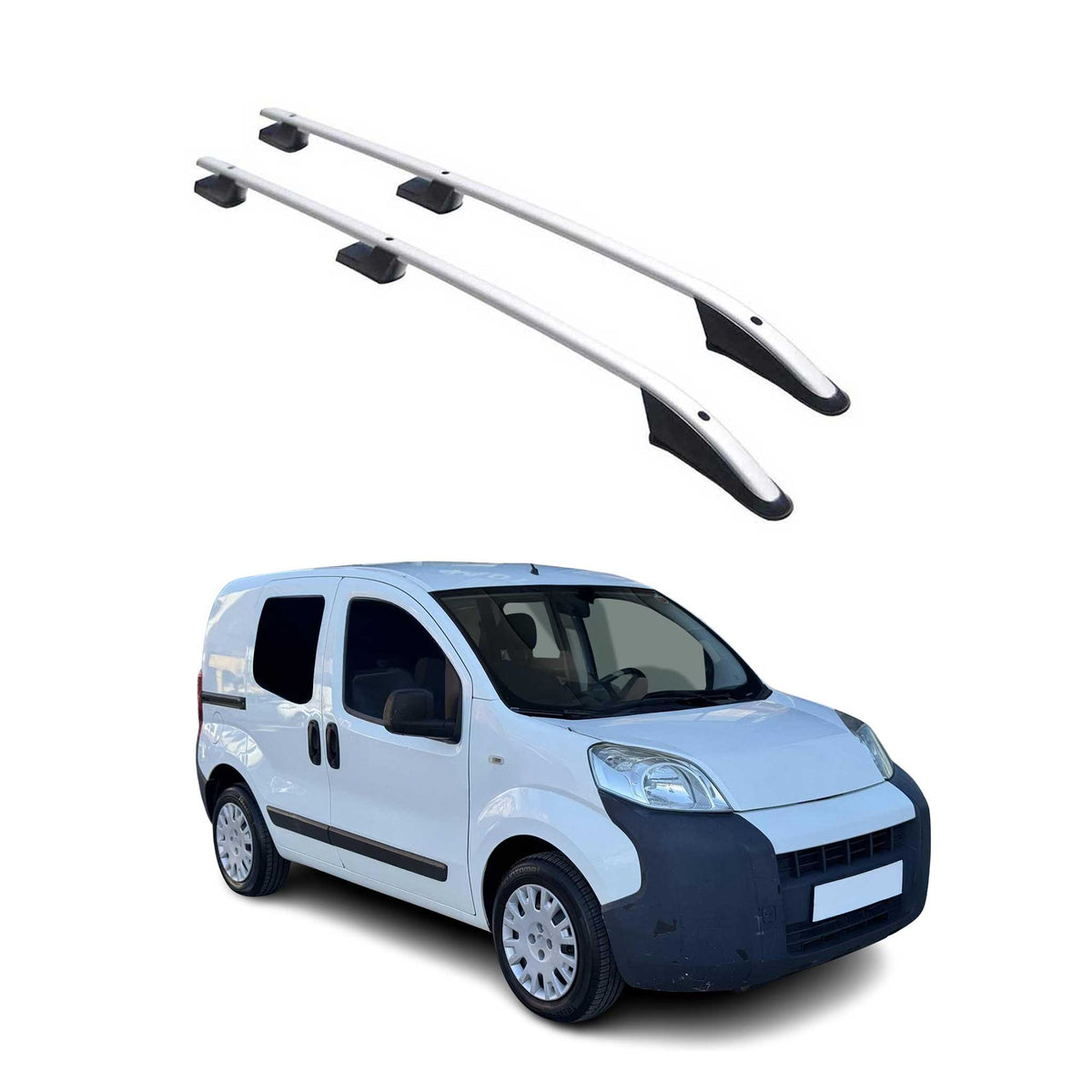 Aluminium Dachreling Querträger für Citroen Nemo 2008-2021 Silber 2x