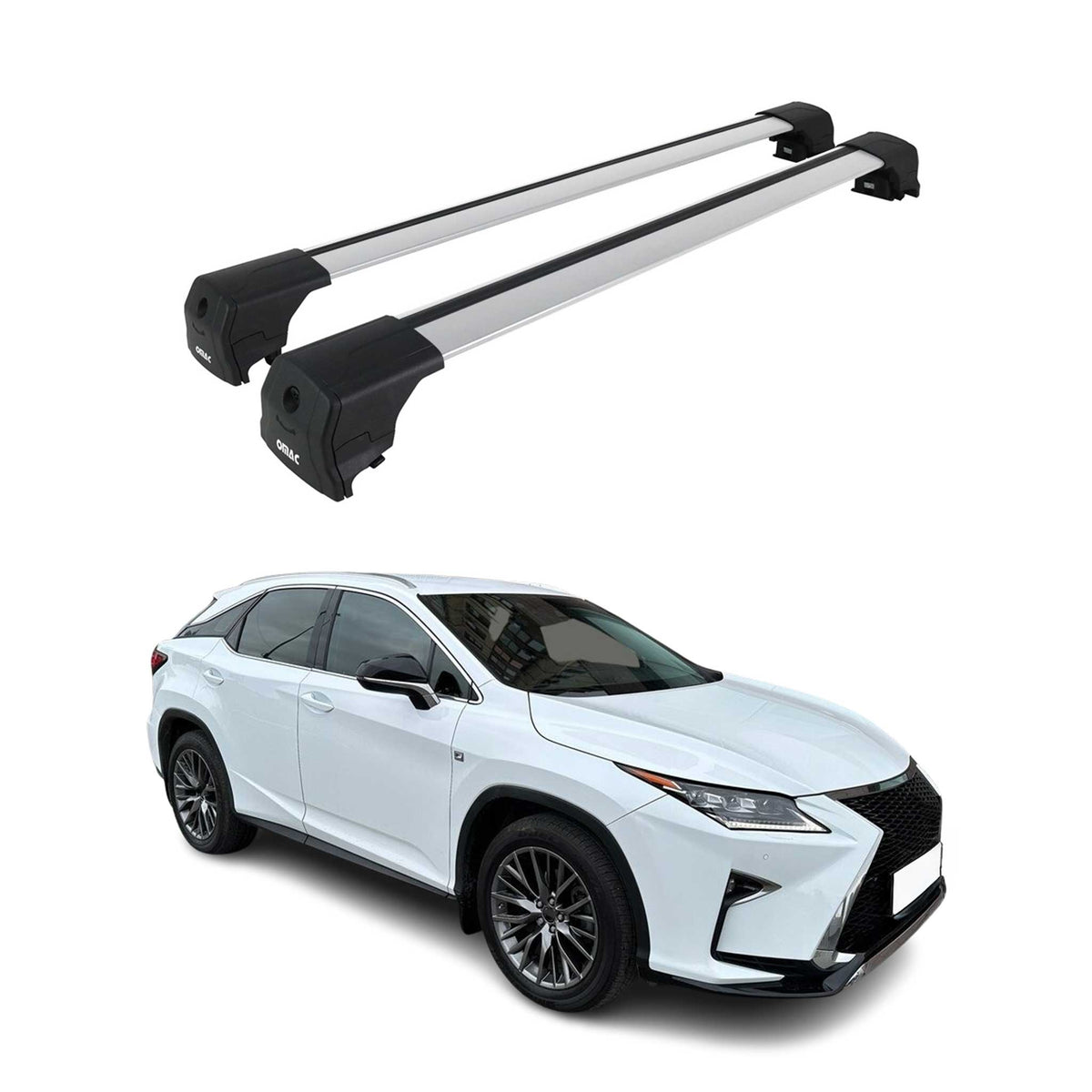 Dachträger Grundtäger für Lexus RX 450H 2016-2022 75kg Aluminium Silber 2 tlg