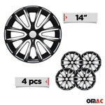 Radblenden Radkappen Radzierblenden für 14" Zoll Stahlfelgen Schwarz weiß 4x