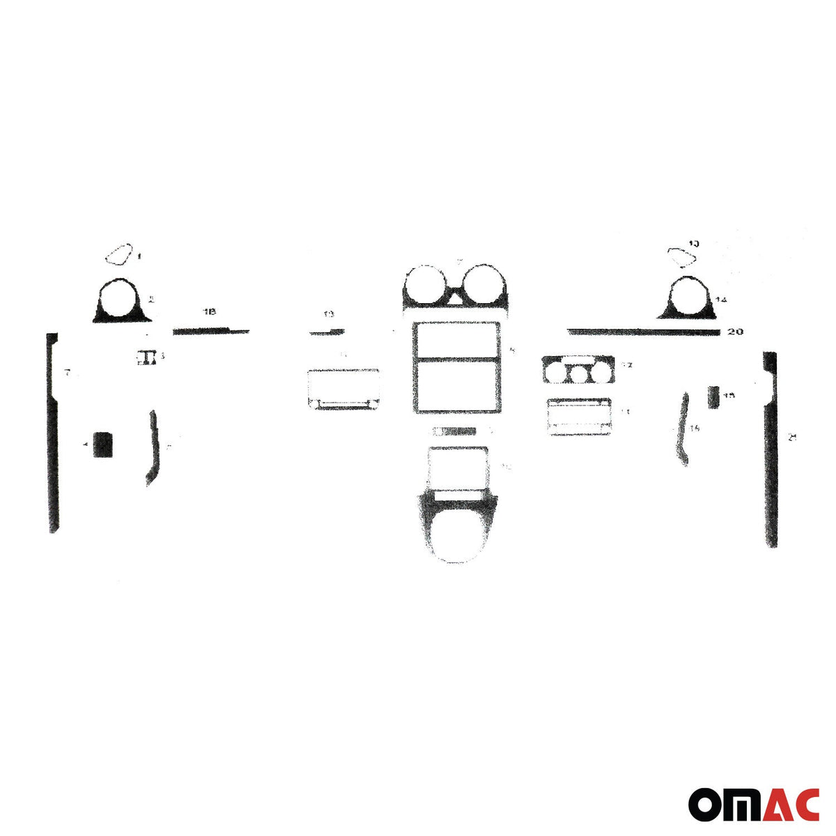 Innenraum Dekor Cockpit für VW Caddy 2003-2010 Carbon Optik 21tlg
