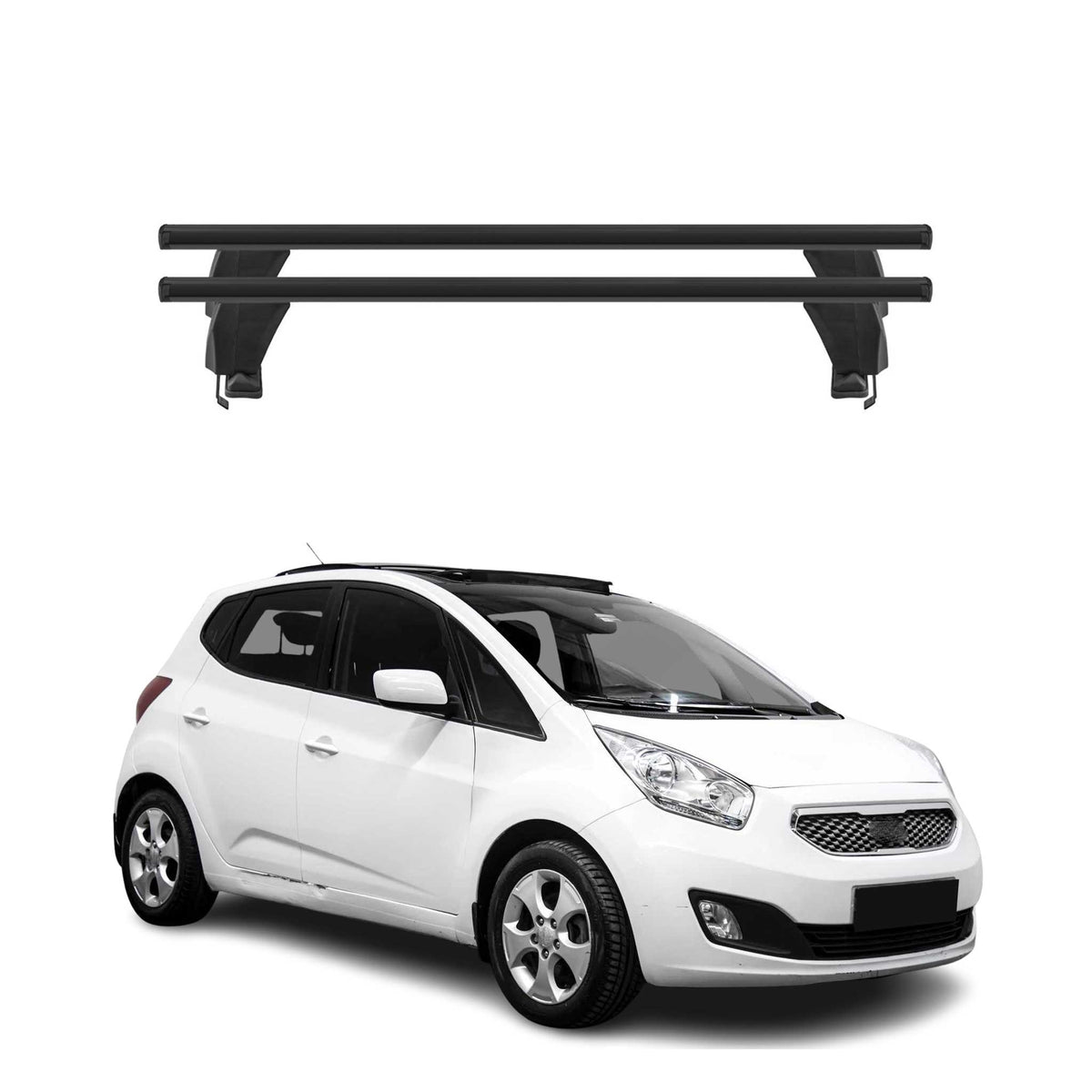 Menabo Dachträger Grundtäger für Kia Venga 2010-2014 50kg Alu Schwarz 2 tlg