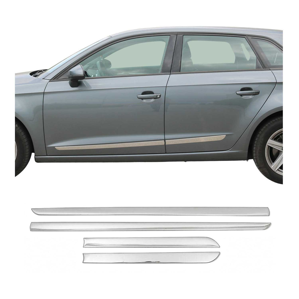 Türschutzleiste Seitentürleiste für Citroen C-Elysee 2012-2021 Chrom Stahl 4x