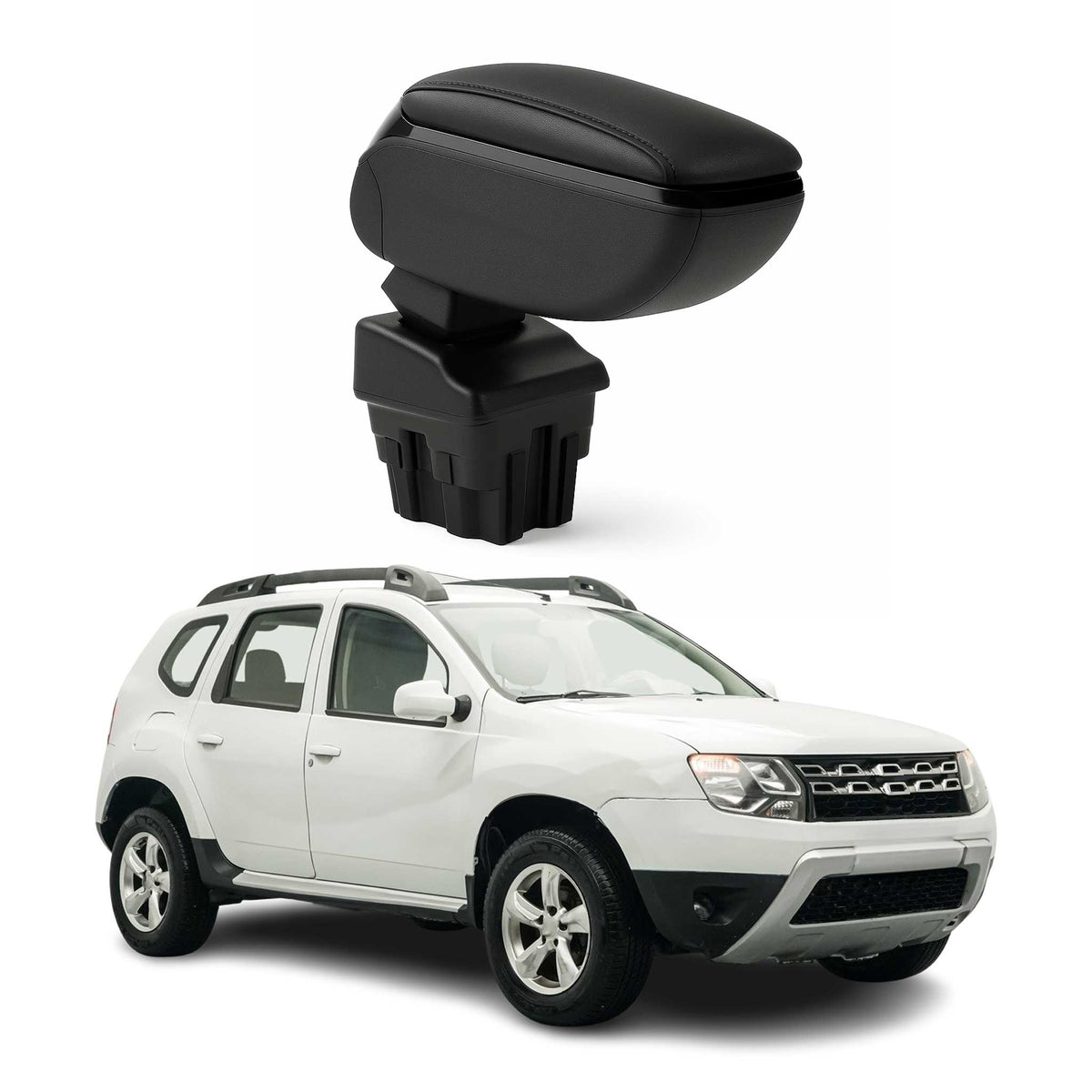 Armlehne Mittelarmlehne für Dacia Duster I 2010-2017 PU-Leder ABS Schwarz