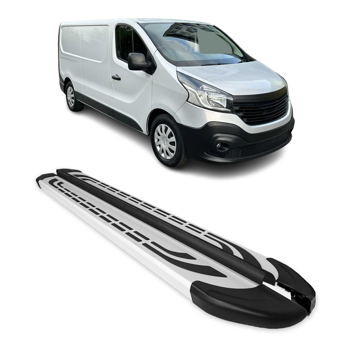 Trittbretter Seitenschweller für Renault Trafic 2014-24 L2 Langer Alu