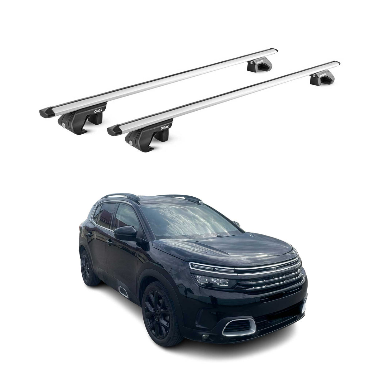 Dachträger Grundtäger für Citroen C5 Aircross 2018-2025 90kg Alu Silber 2x ABE Namma Markt