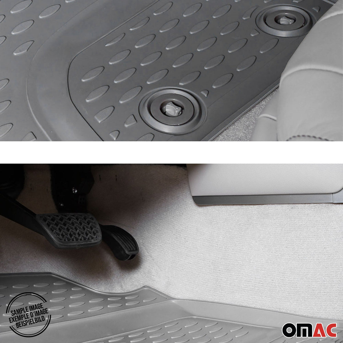 OMAC Gummimatten Fußmatten für BMW 3er E90 E91 2006-2012 TPE Automatten Grau 4x
