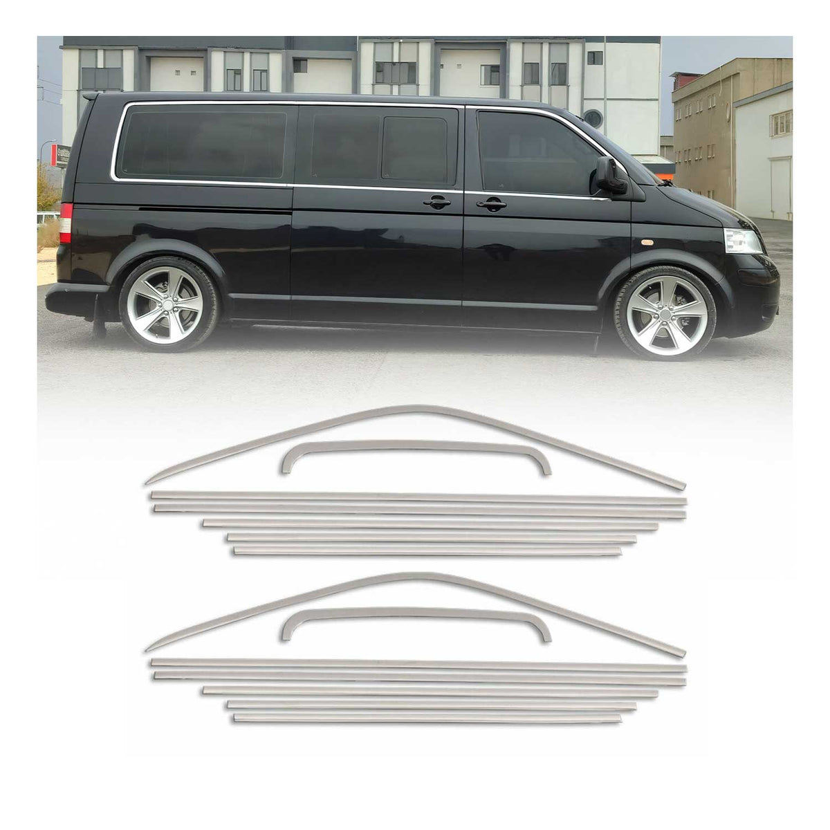 Fensterleisten Zierleisten für VW T6 T6.1 alle 2015-2024 Langer Einzelschibetür