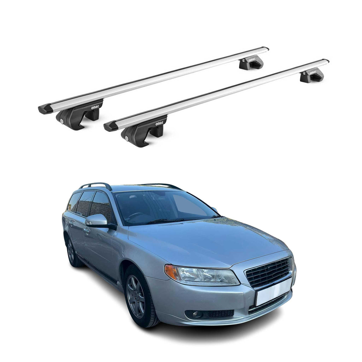 Dachträger Grundtäger für Volvo V70 2007-2016 5 tür 90kg Alu Silber 2 tlg ABE