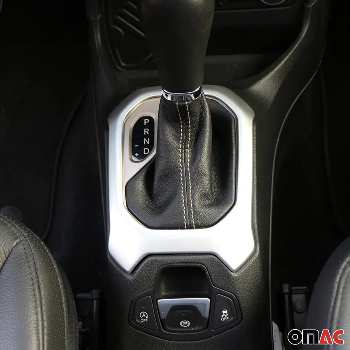 Schaltknauf Rahmen für Jeep Renegade 2014-2024 Chrom ABS Silber 1tlg