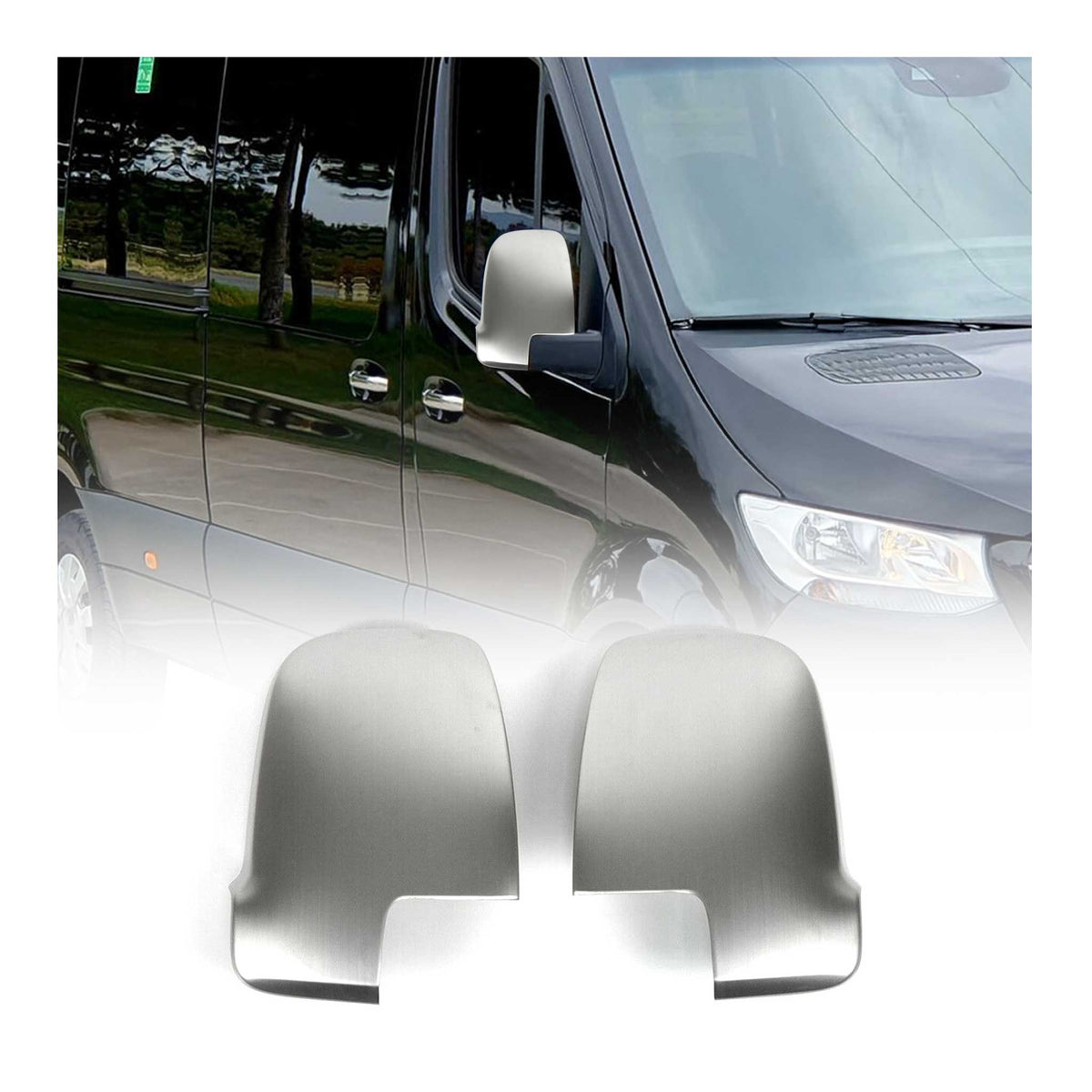 Spiegelkappen Spiegelblenden für Mercedes Sprinter 907 910 2018-26 Chrom Matt