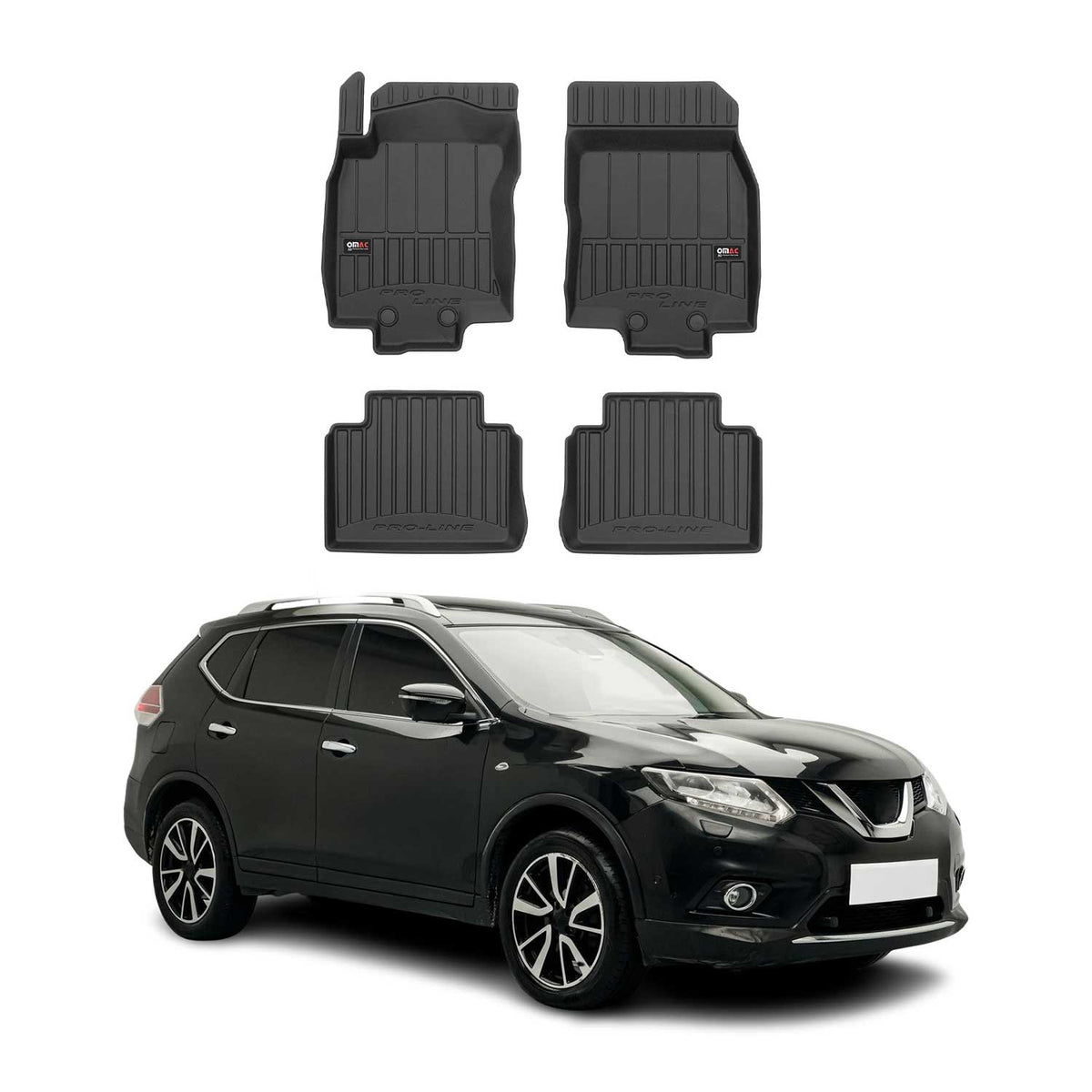 OMAC Gummi Fußmatten für Nissan X-Trail 2013-2021 Premium TPE Automatten 4tlg