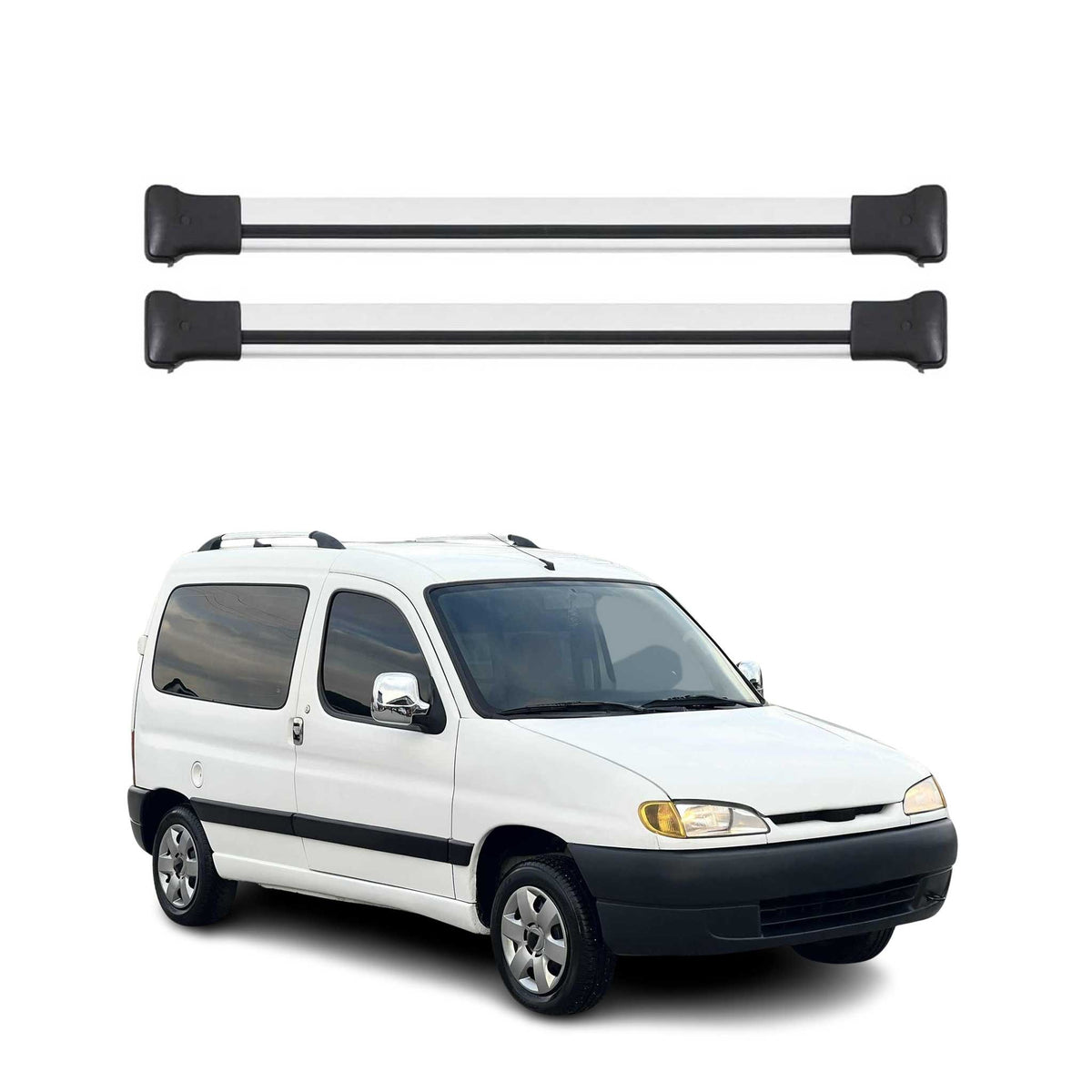 Dachträger Grundtäger für Peugeot Partner mk1 1996-2008 75kg Alu Silber 2 tlg