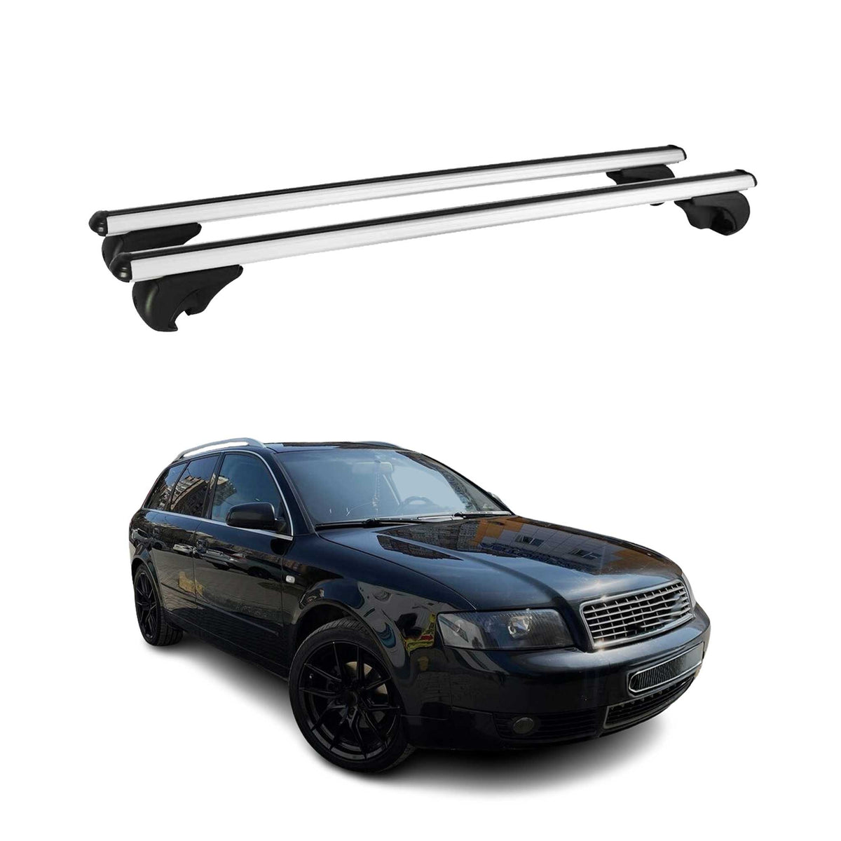 Dachträger Grundtäger für Audi A4 B6 Avant 2001-2004 75kg Aluminium Silber 2 tlg