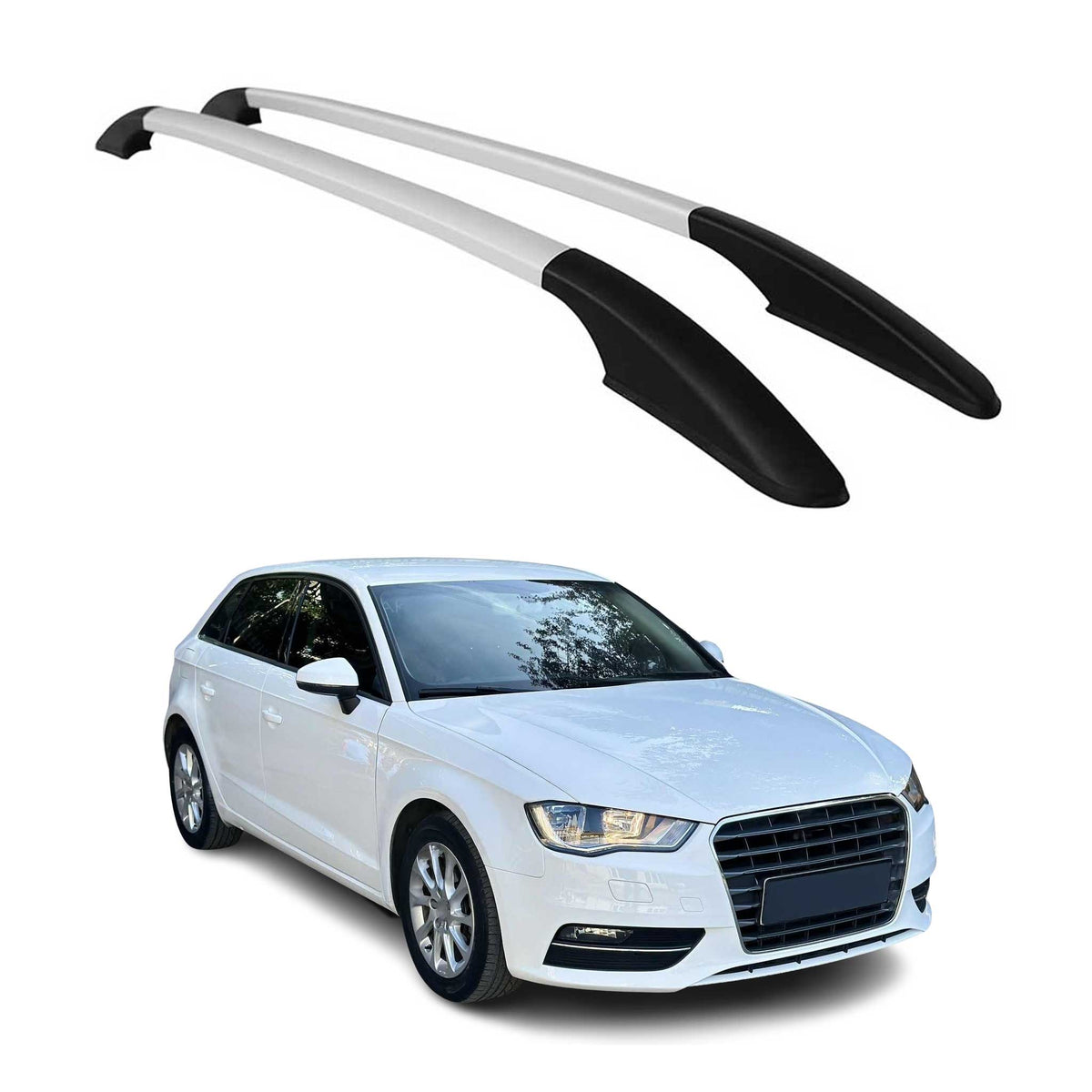 Aluminium Dachreling Relingträger für Audi A3 2003-2012 Sportback Silber 2x