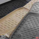 OMAC Gummimatten Fußmatten für Audi Q5 8RB 2008-2017 TPE Automatten Beige 4x