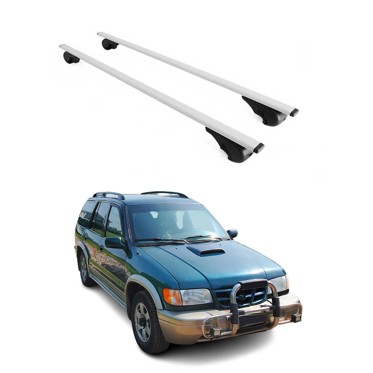 Dachträger Grundträger für Kia Sportage 1993-2010 75kg Stahl Silber 2 tlg