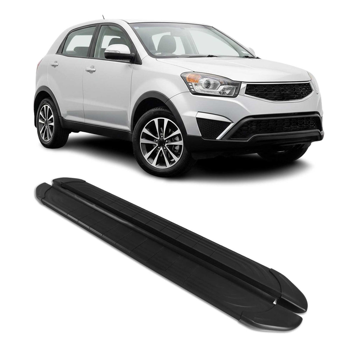 Trittbretter Seitenschweller für Ssangyong Korando C 2011-2019 Aluminium Schwarz