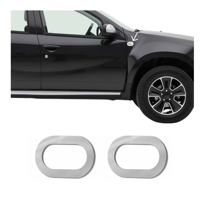 Blinkerrahmen Signalblende Blinker für Dacia Duster I 2010-2017 Edelstahl 2x