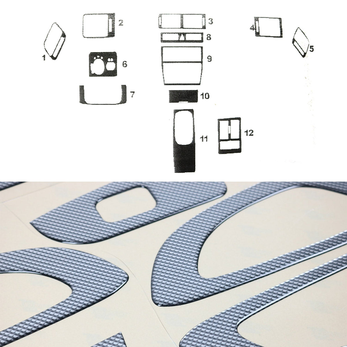 Innenraum Dekor Cockpit für Audi A6 4B 1997-2001 Carbon Optik 22 Tlg