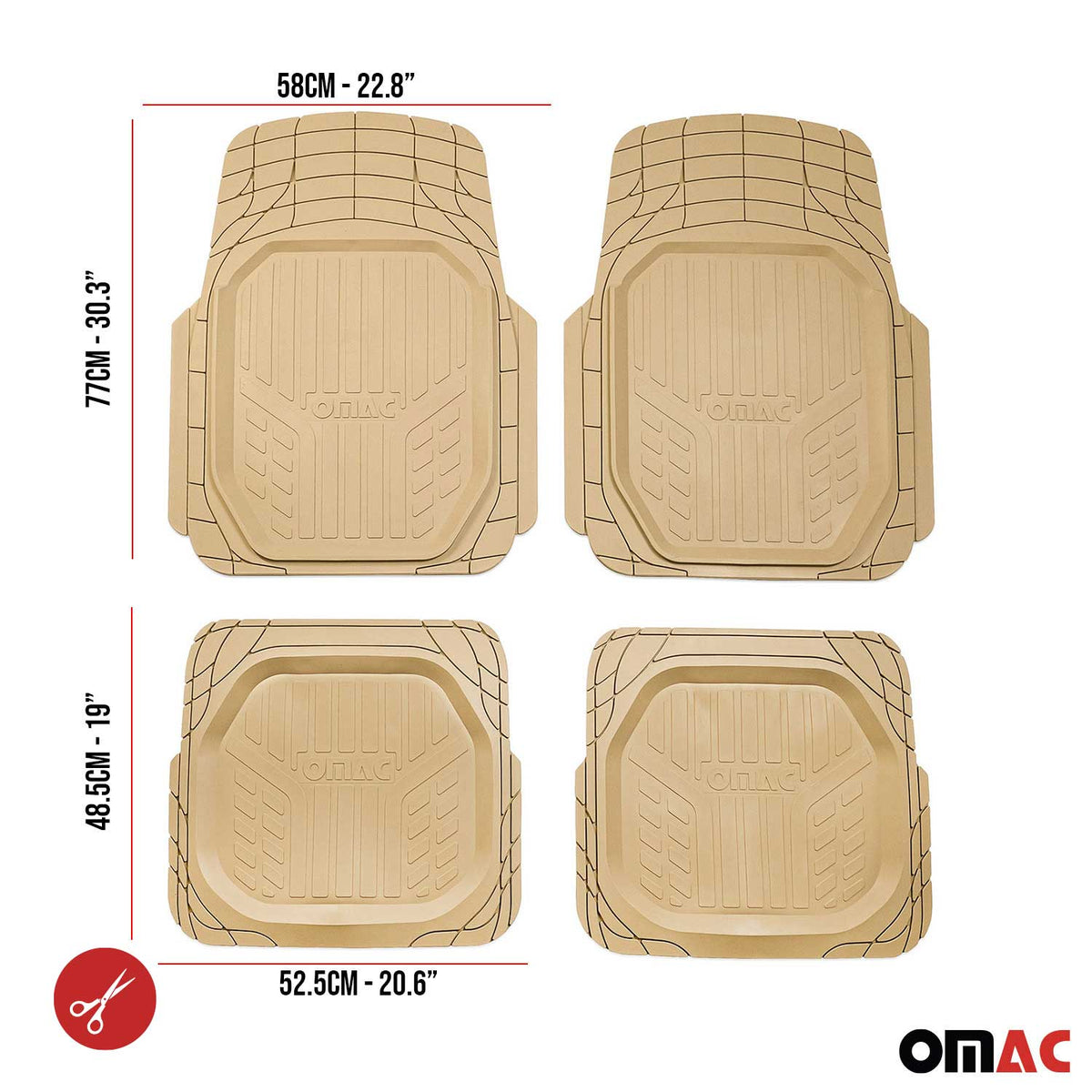 Fußmatten Automatten für Audi A5 3D Passform Hoher Rand Universal Beige