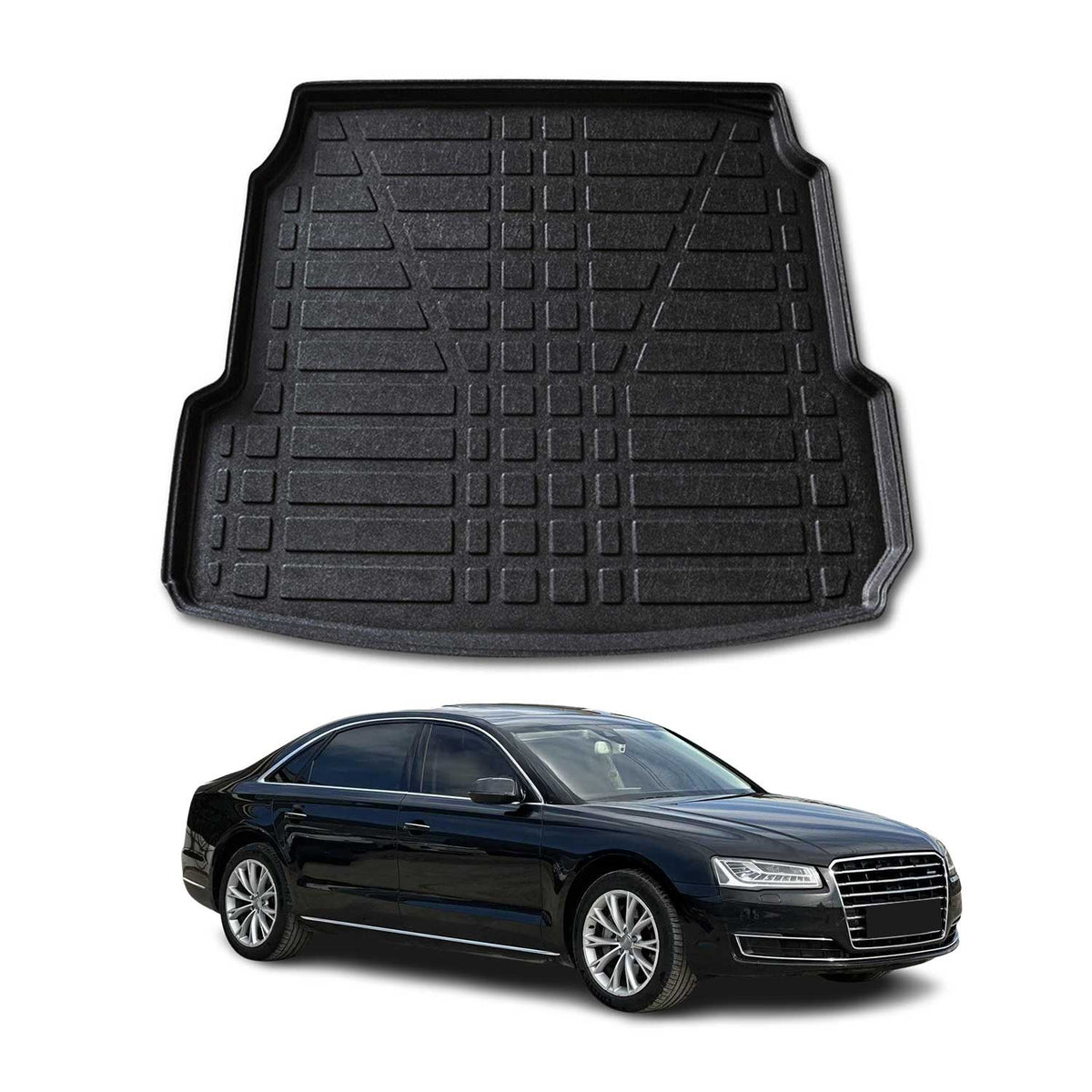 Kofferraumwanne Laderaumwanne für Audi A8 D4 2009-2018 Gummi TPE Schwarz