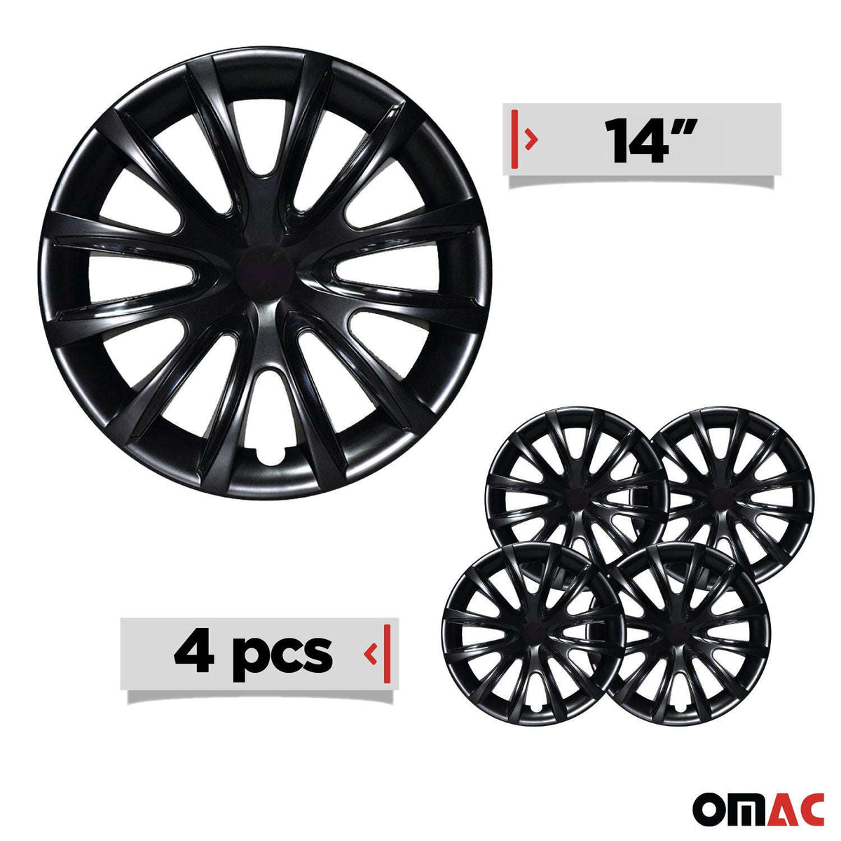 4x 14" Radkappen Radzierblenden Radblenden für VW für Audi Skoda ABS Schwarz Namma Markt