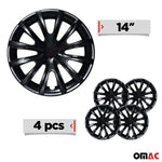 4x 14" Radkappen Radzierblenden Radblenden für VW für Audi Skoda ABS Schwarz Namma Markt