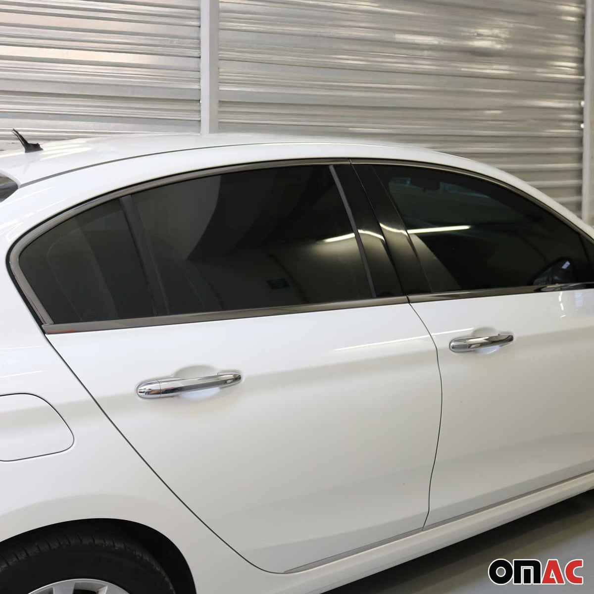 Fensterleisten Zierleisten für Fiat Tipo 2015-2026 Edelstahl Chrom Dunkel 8tlg