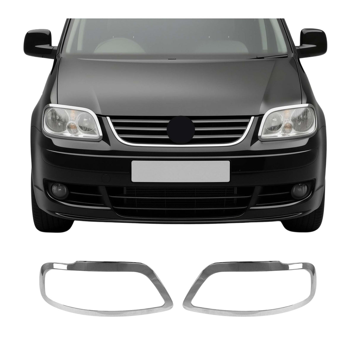 Scheinwerfer Leisten Scheinwerferblende für VW Caddy 2003-2010 Edelstahl 2tlg
