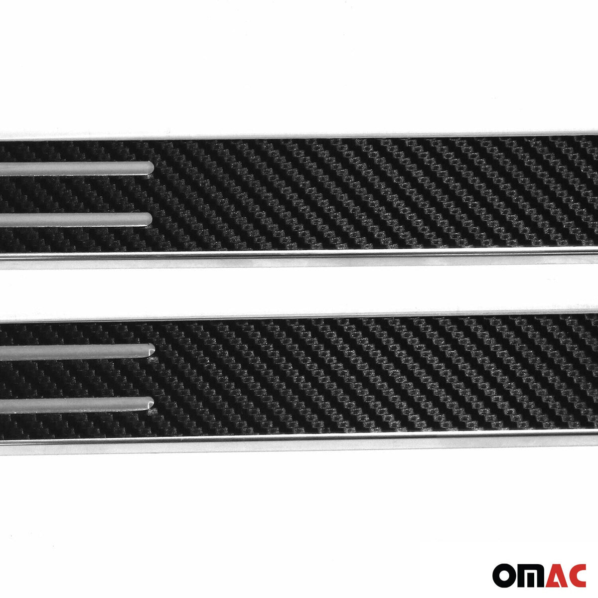 Einstiegsleisten Türschweller für Autos Universal 38cm Chrom Kohlefaserfolien 2x