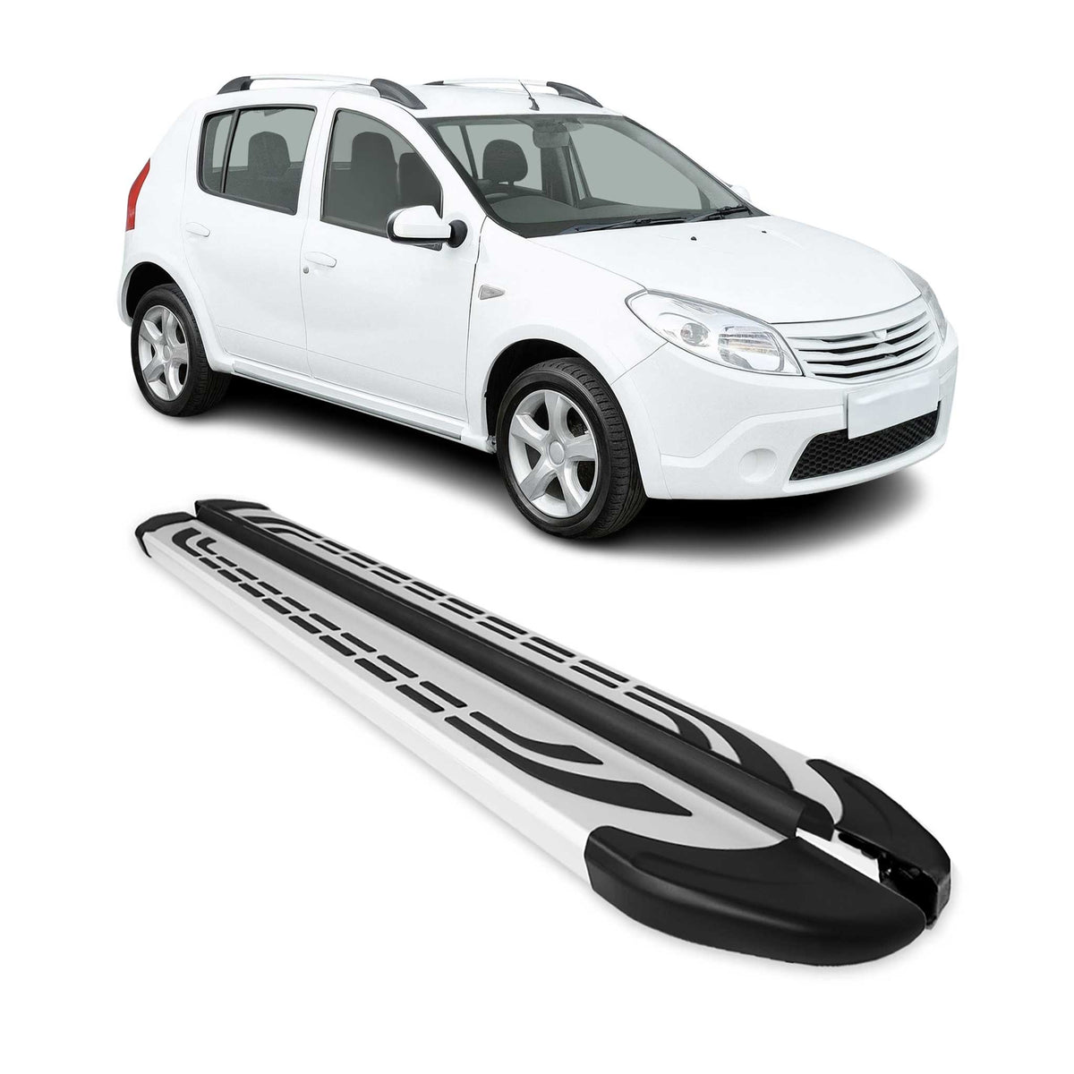 Alu Trittbretter Seitenschweller Seitenbretter für Dacia Sandero Stepway 2009-12
