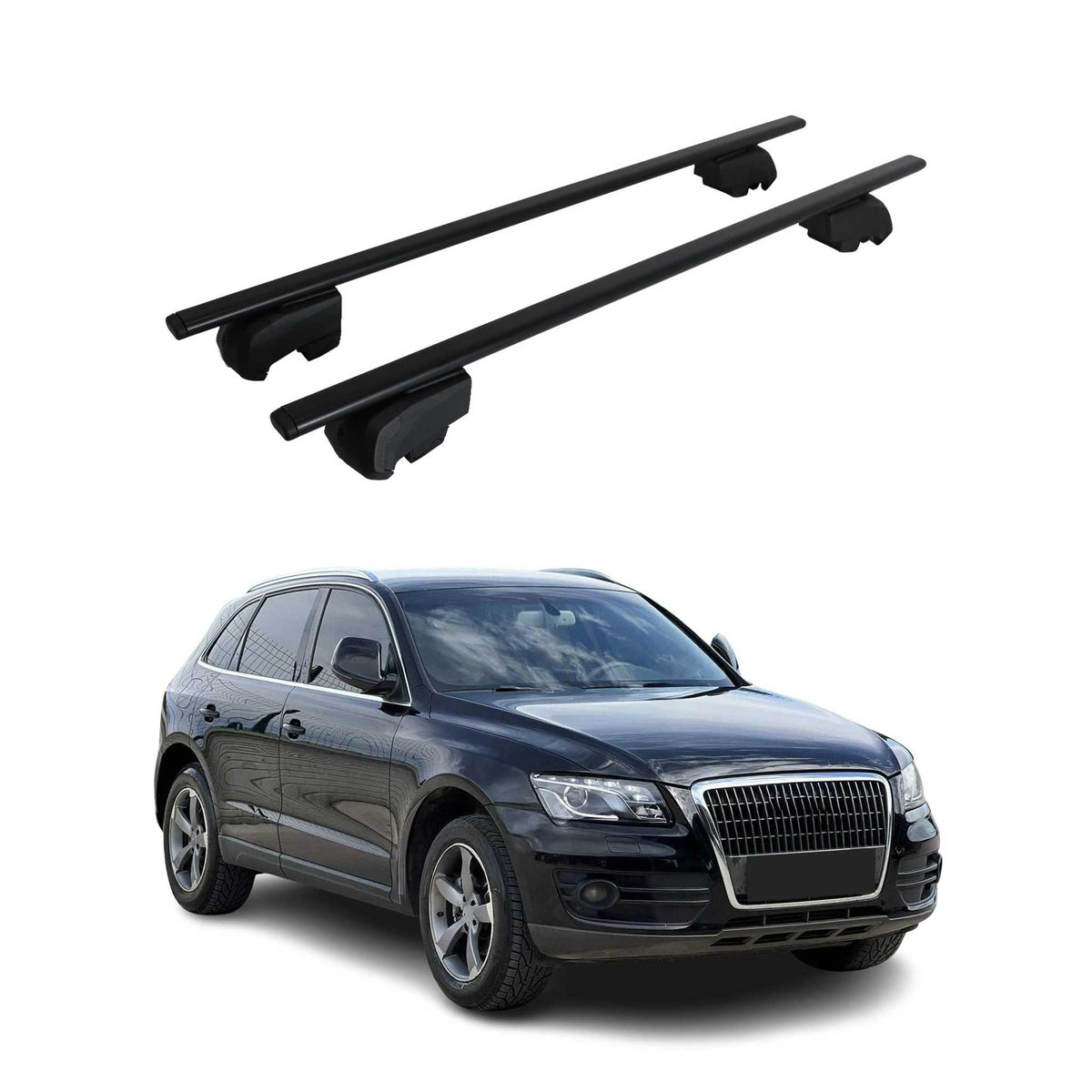 Dachträger Gepäckträger für Audi Q5 2008-2017 Querträger ABE Stahl Schwarz 2x