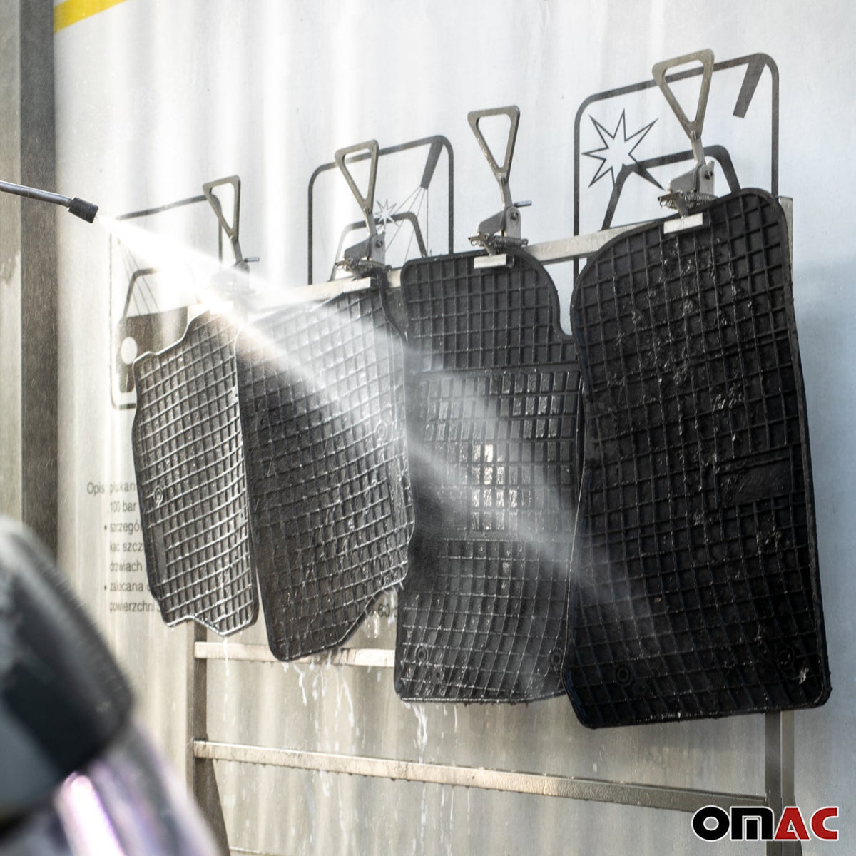 OMAC Gummi Fußmatten für VW e-Golf 2014-2019 Automatten Gummi Schwarz 4tlg