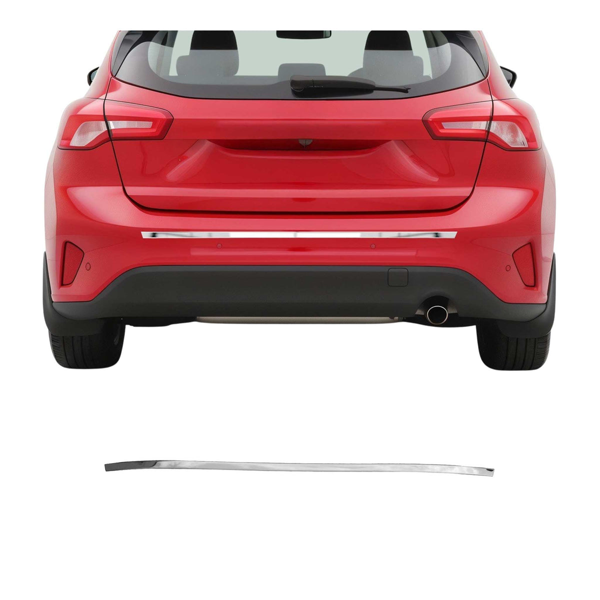 Kofferraumleiste Heckleiste für Ford Focus Schrägheck 2018-2021 Untere Edelstahl