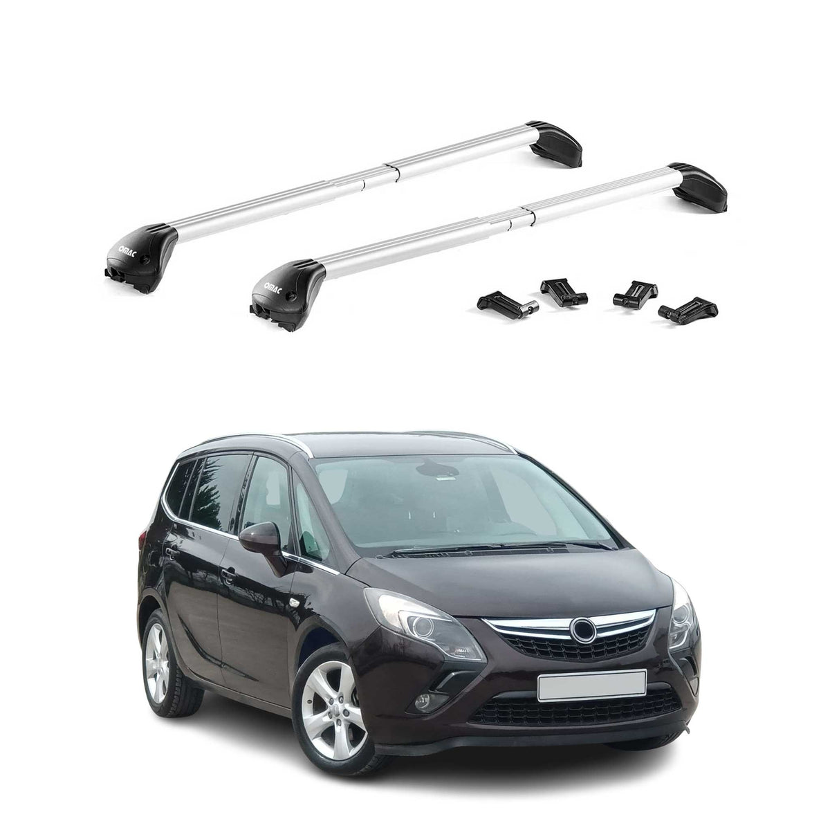Dachträger Grundtäger für Opel Zafira C Tourer 2011-2019 100kg Alu Silber 2x ABE