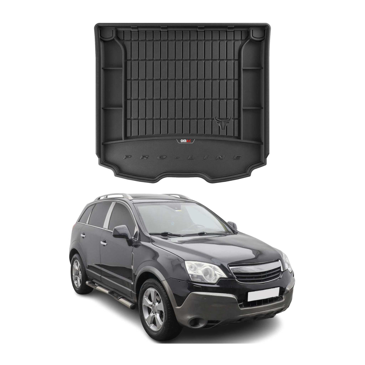 OMAC Gummi Kofferraumwanne für Opel Antara 2006-2017 TPE Laderaumwanne Schwarz