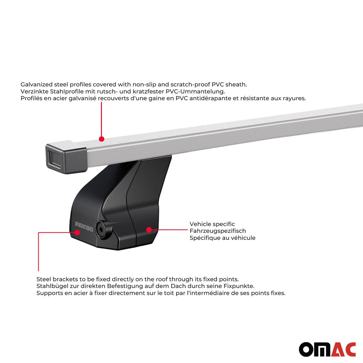 Menabo Dachträger Grundtäger für Fiat Croma 2005-2010 75kg Stahl Silber 2 tlg