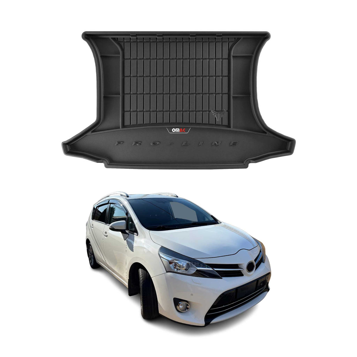 OMAC Gummi Kofferraumwanne für Toyota Verso 2009-2018 TPE Laderaumwanne Schwarz