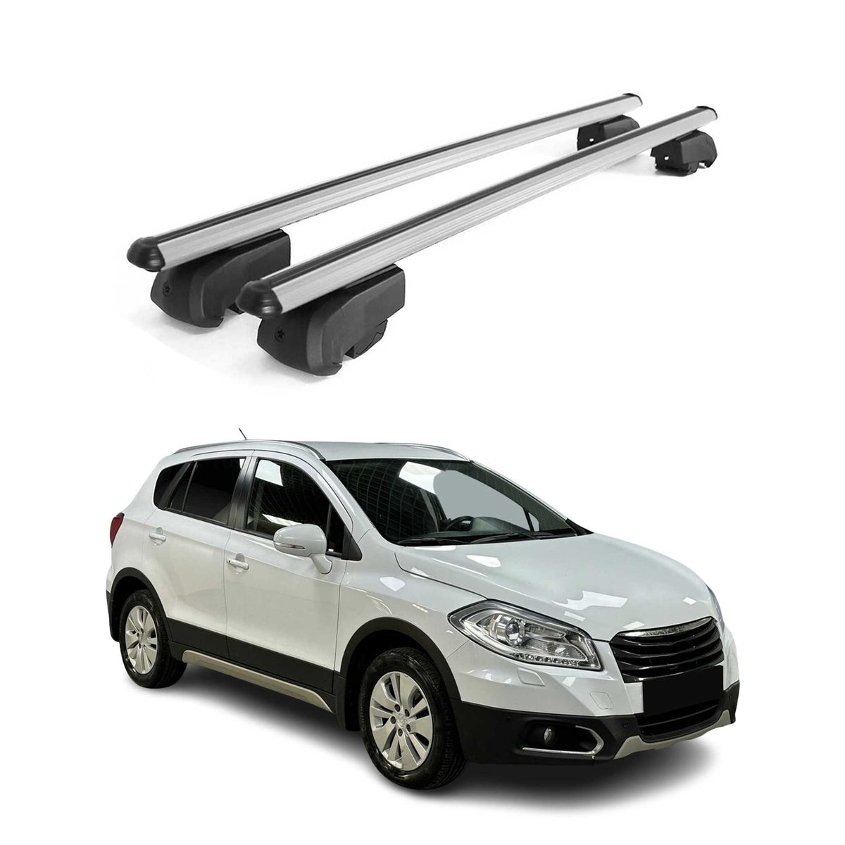 Dachträger Gepäckträger für Suzuki SX4 S-Cross 2013-2023 ABE Aluminium Grau