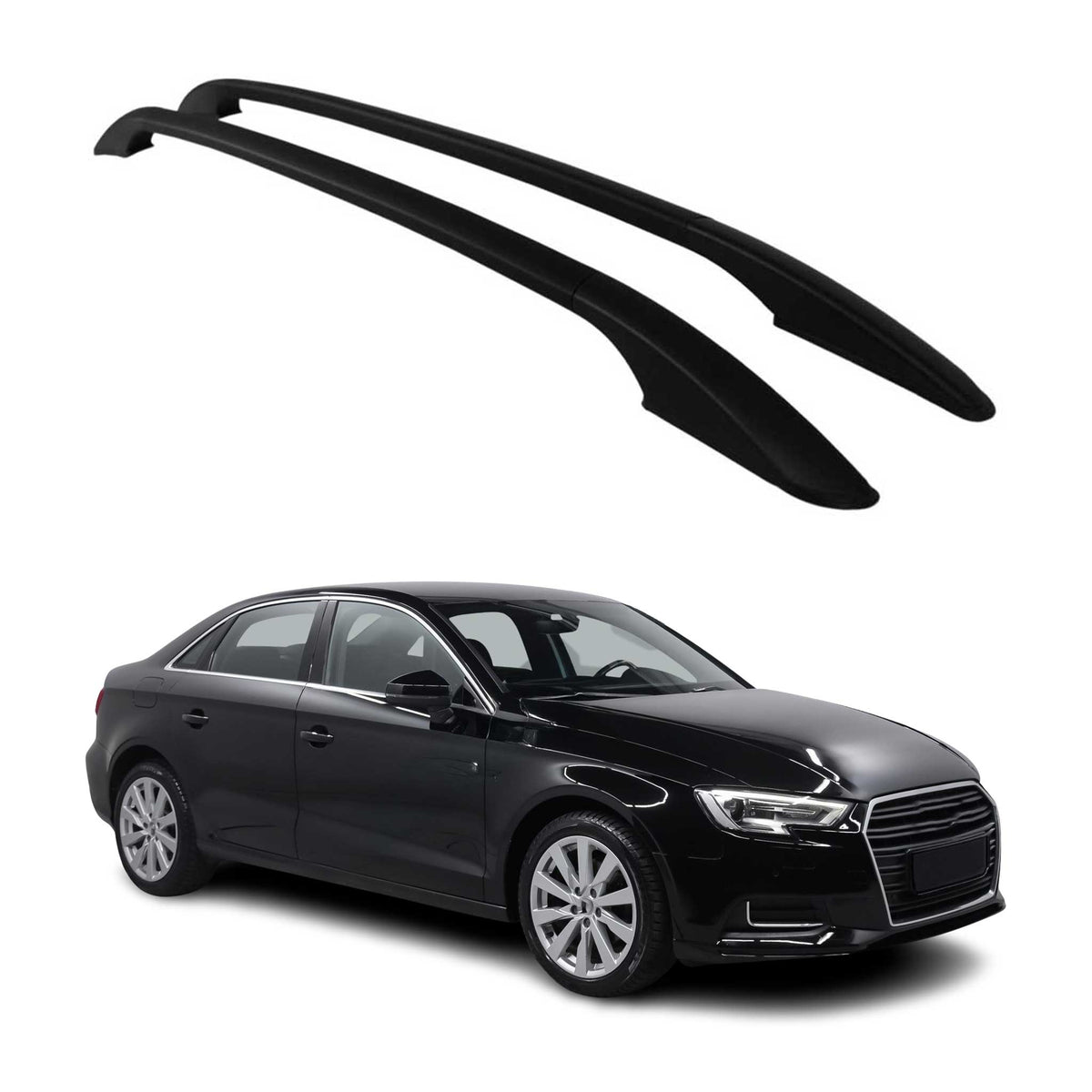 Aluminium Dachreling Relingträger für Audi A3 2012-2020 Schwarz 2tlg