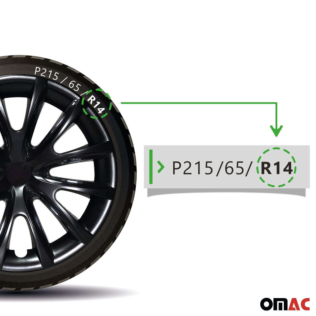 4x 14" Radkappen Radzierblenden Radblenden für VW für Audi Skoda ABS Schwarz Namma Markt