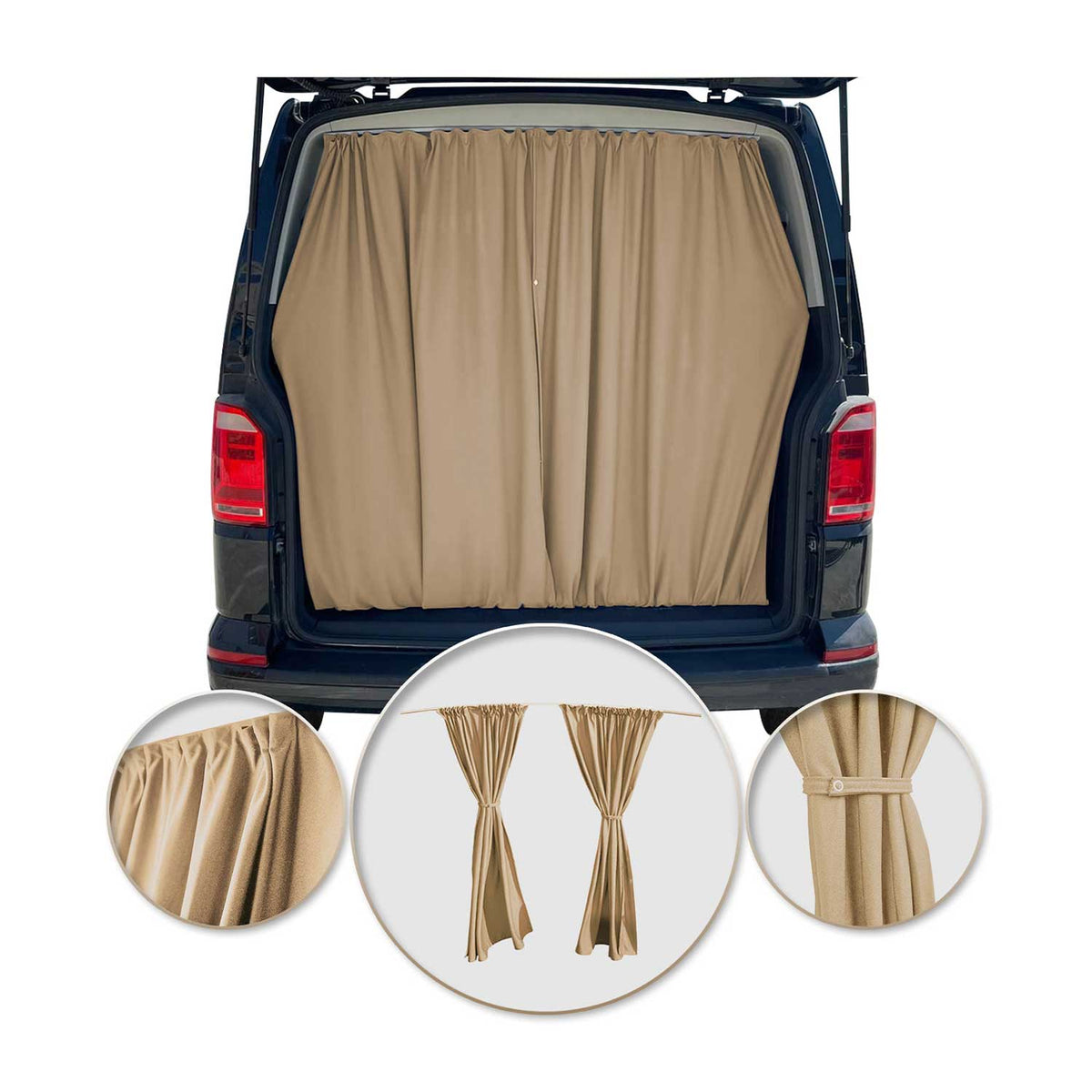 Maß Gardinen Sonnenschutz für Mercedes Sprinter H1 Heckklappe Vorhänge Beige
