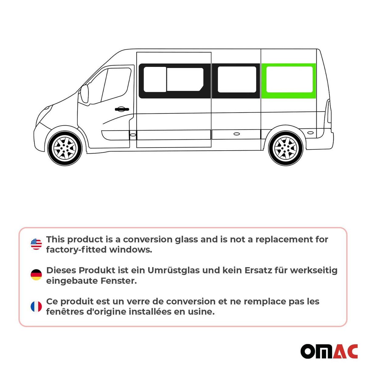 Seitenfenster Auto für Renault Master 2010-2024 Links L3 Mittel L4 Mitte vorne