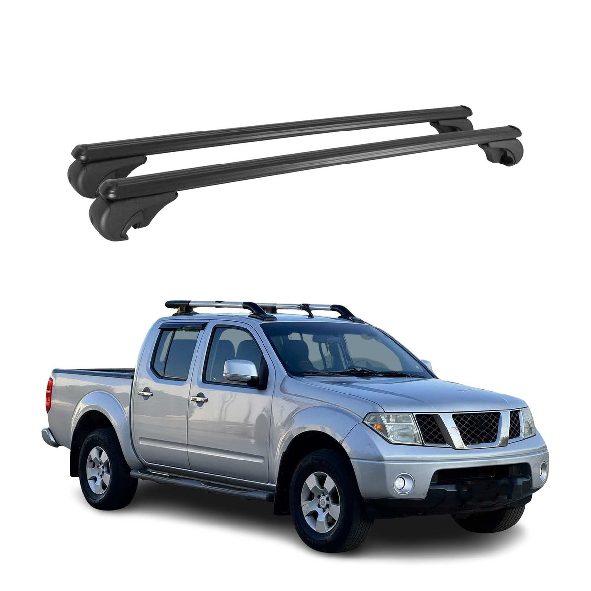 Dachträger für Nissan NP300 Navara 2005-2014 Gepäckträger Aluminium Schwarz 2x