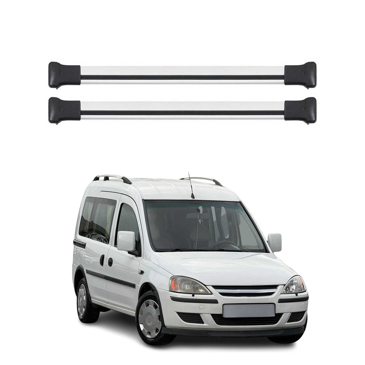 Dachträger Grundtäger für Opel Combo C 2001-2011 75kg Aluminium Silber 2 tlg