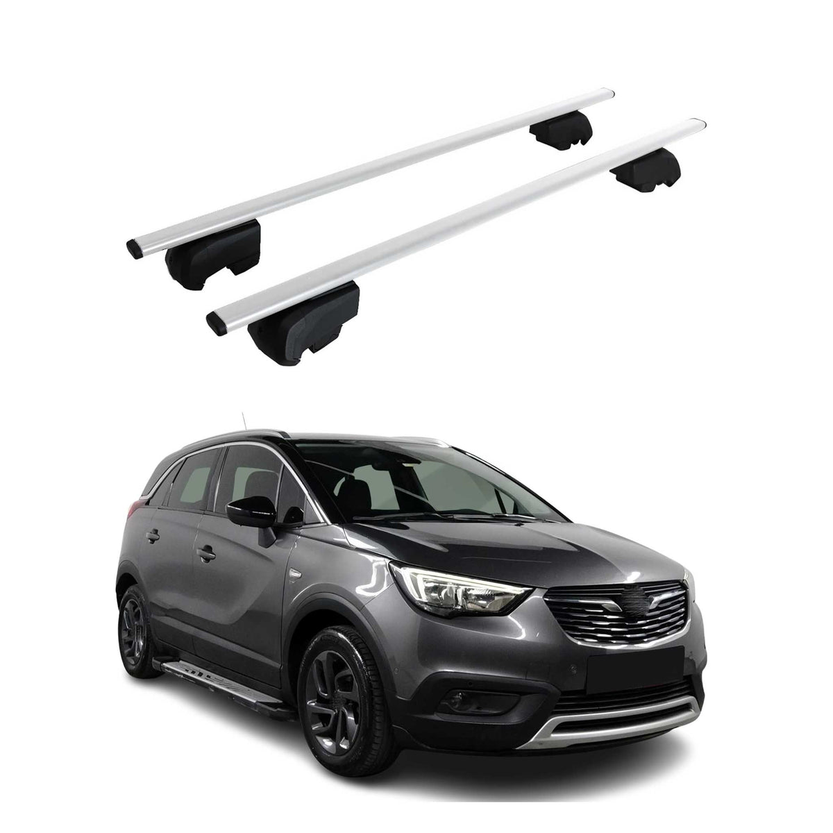 Dachträger Gepäckträger für Opel Vauxhall Crossland X 2017-2024 ABE Silber